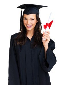 Good looking girl holding a diploma