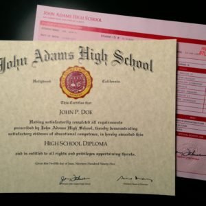 Fake High School Diploma & Transcripts