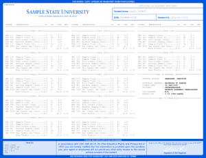 COLLEGE TRANSCRIPT TEMPLATE // T01-BLUE