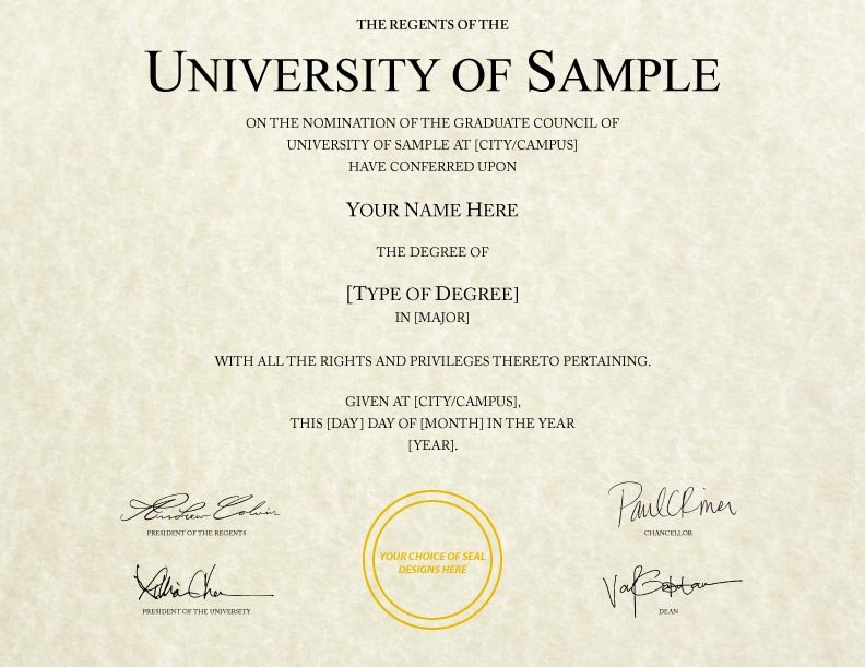 fake masters degree template