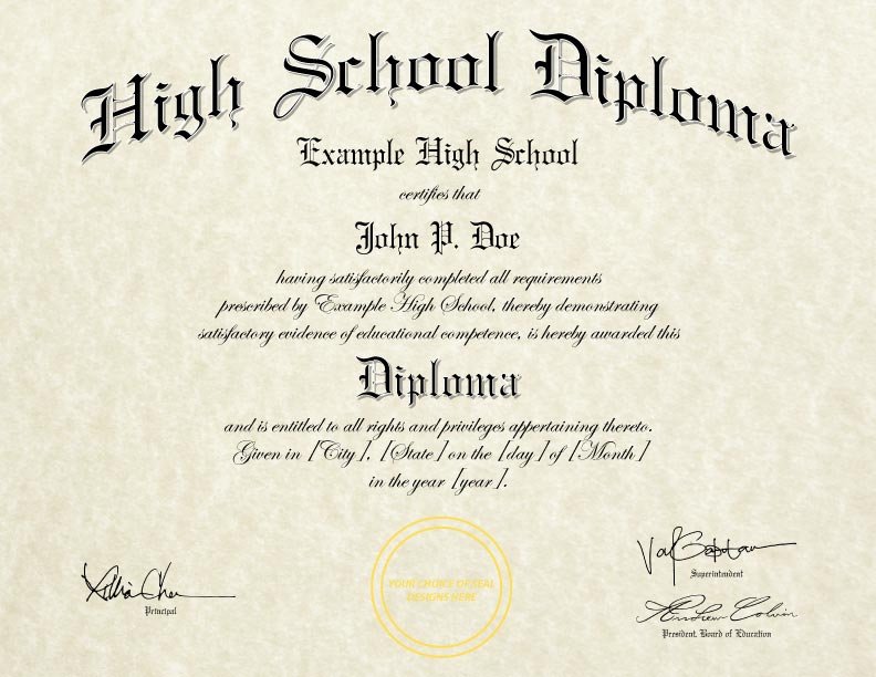 Fake High School Diploma Template (HS-D06)
