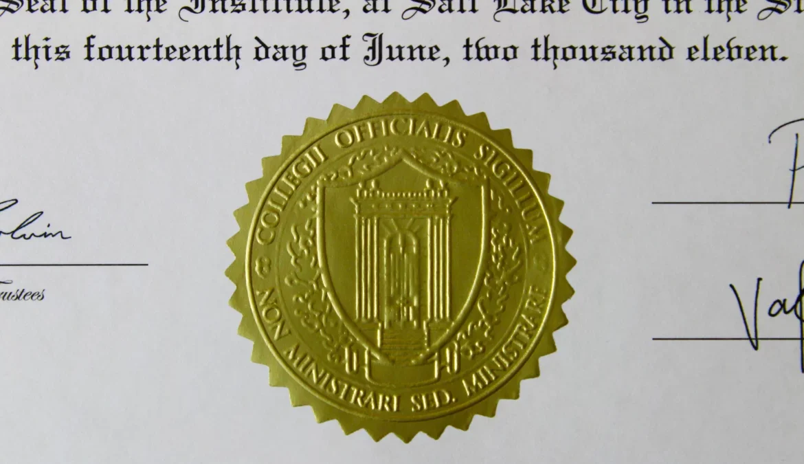 ES-01 Embossed Gold Foil Diploma Seal Design